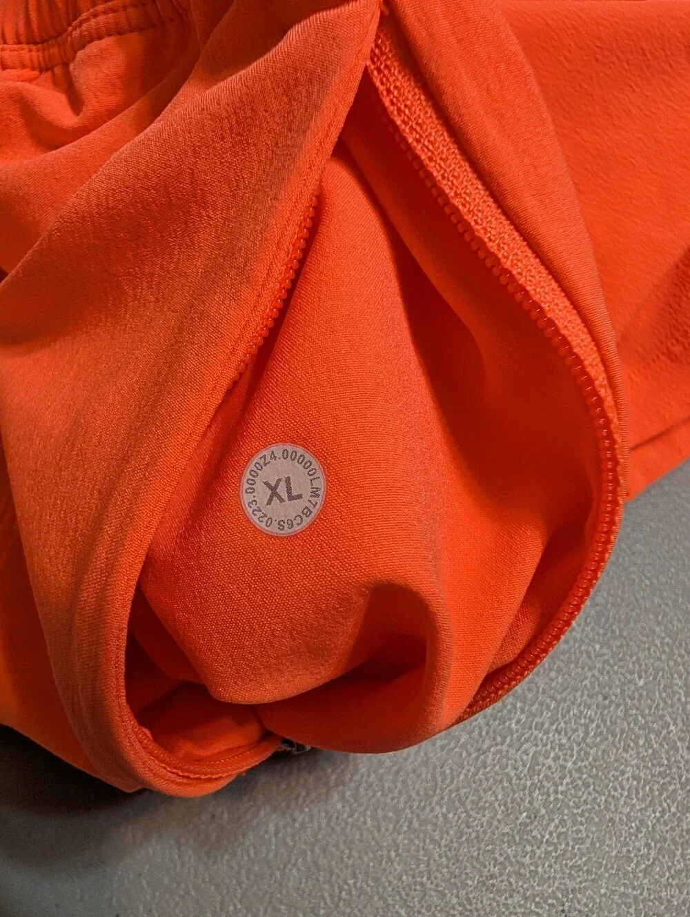 Lululemon orange Pace Breaker shorts, XL